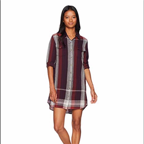Volcom Purple Plaid Button Down Dress Size M. M - Picture 1 of 11